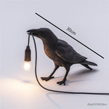 Raven Table Lamp – Resin Sculpture, Warm White Light & 4 Positions