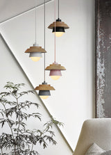 Nordic Wooden Pendant Light – Metal Shade, E27 Socket & Height-Adjustable Cable
