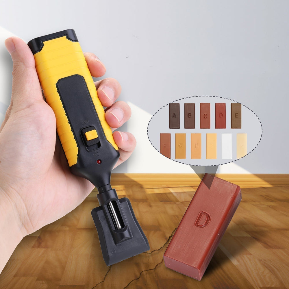 Laminate Floor Repair Kit – Electric Wax Iron, 11 Wood-Tone Wax Blocks & Storage Box