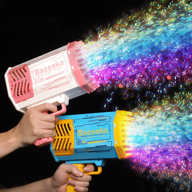 LED Bubble Machine Gun – 69 Holes, Light-Up & Battery Powered