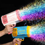 LED Bubble Machine Gun – 69 Holes, Light-Up & Battery Powered