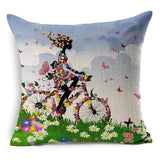 Kalsten | Floral Animal Tree of Life Bird Back Home Decorative Throw Pillow Cover