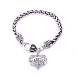 Kalsten | Womens Diabetic Medical Alert ID Bracelet - Pink, Blue, Clear or Red Crystal Hearts - Diabetes