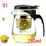 Glass Teapot with Stainless Steel Infuser – Heat-Resistant, 350–1000 ml & 80-Hole Filter
