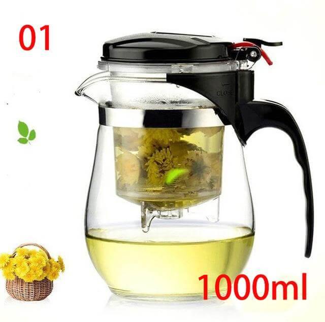 Glass Teapot with Stainless Steel Infuser – Heat-Resistant, 350–1000 ml & 80-Hole Filter
