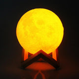 3D LED Moon Lamp – Touch Control, Warm & Cool White, Rechargeable, 8–20cm Sizes