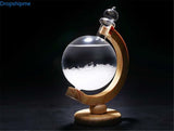 BowLift | Storm Glass Weather Predicting Forecast Bottle Crystal Desktop Barometer with Wooden Base
