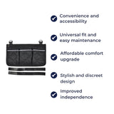 Wheelchair Side Storage Bag – Quick-Access Pockets, Reflective Strips & Water-Repellent
