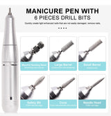 Professional 45,000 RPM Portable Electric Nail File - Rechargeable Battery, Low Noise Manicure Tool for Salon-Quality Nails