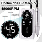 Professional 45,000 RPM Portable Electric Nail File - Rechargeable Battery, Low Noise Manicure Tool for Salon-Quality Nails