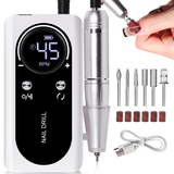 Professional 45,000 RPM Portable Electric Nail File - Rechargeable Battery, Low Noise Manicure Tool for Salon-Quality Nails