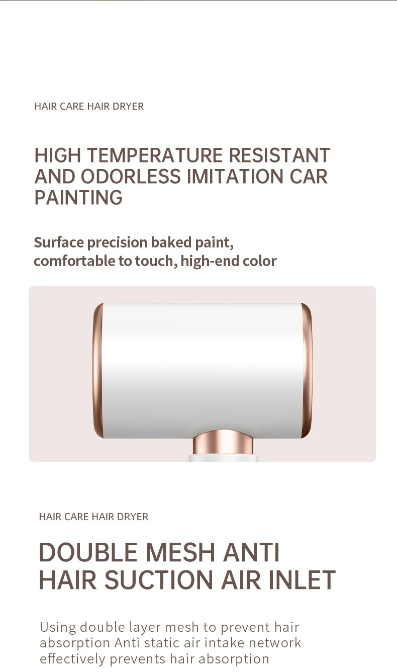 2400W Professional Hair Dryer with Cold & Hot Air - Ionic Technology for Salon-Quality Results - Fast Drying & Frizz Control