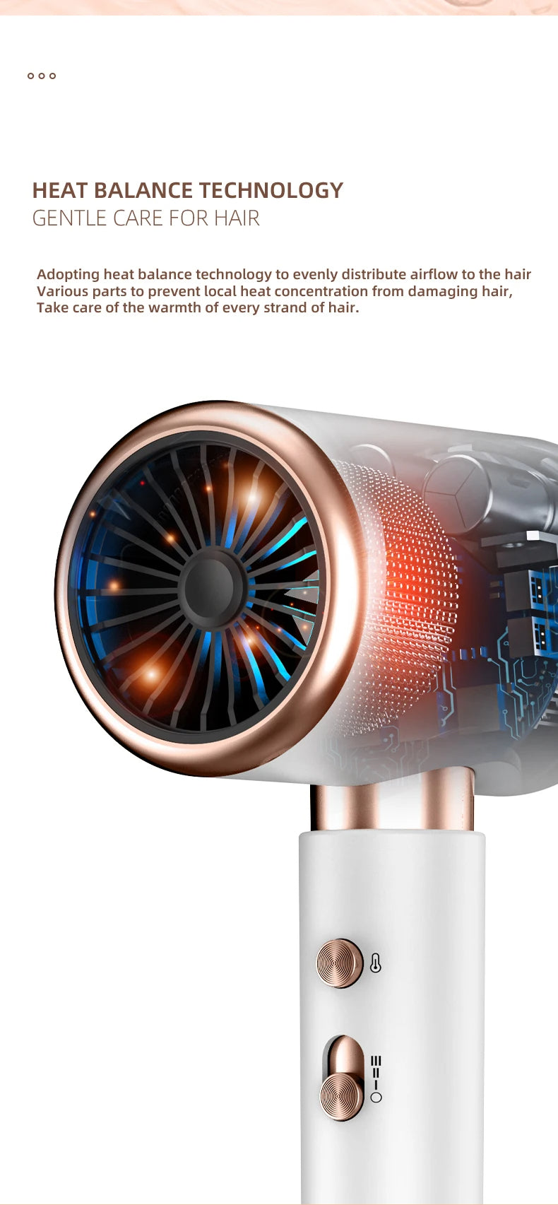 2400W Professional Hair Dryer with Cold & Hot Air - Ionic Technology for Salon-Quality Results - Fast Drying & Frizz Control