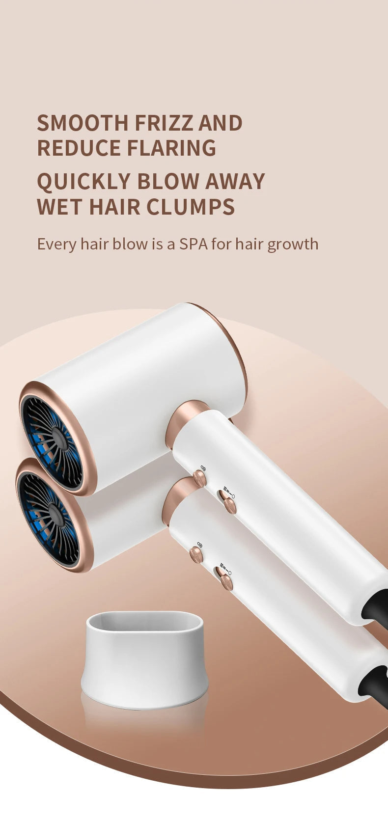 2400W Professional Hair Dryer with Cold & Hot Air - Ionic Technology for Salon-Quality Results - Fast Drying & Frizz Control