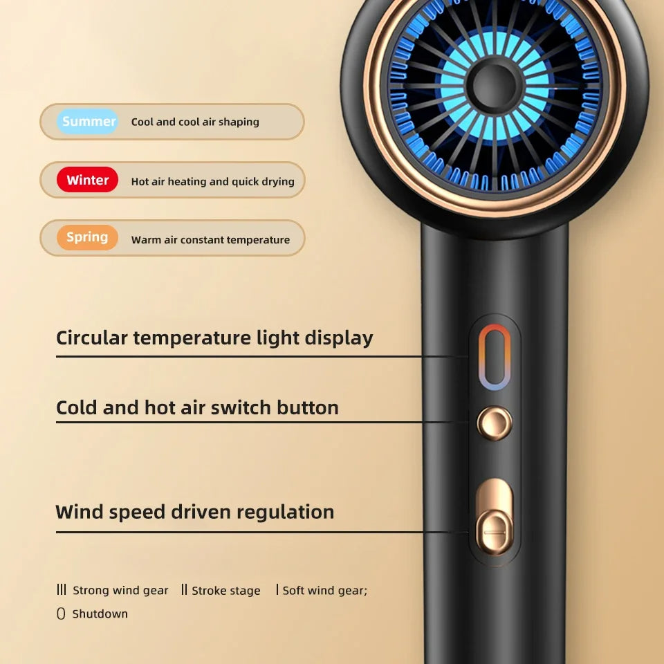 2400W Professional Hair Dryer with Cold & Hot Air - Ionic Technology for Salon-Quality Results - Fast Drying & Frizz Control
