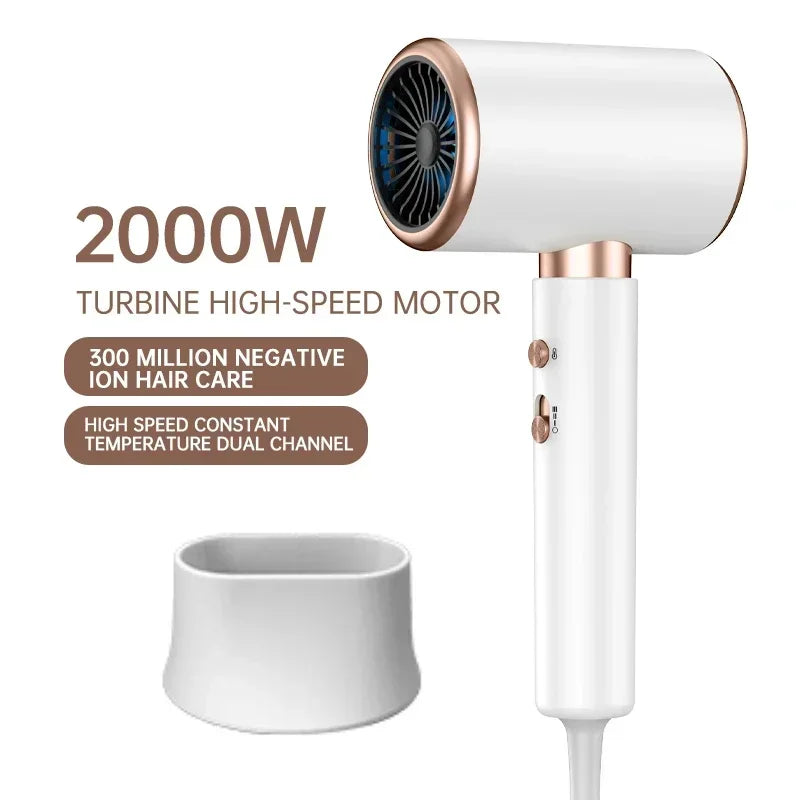 2400W Professional Hair Dryer with Cold & Hot Air - Ionic Technology for Salon-Quality Results - Fast Drying & Frizz Control