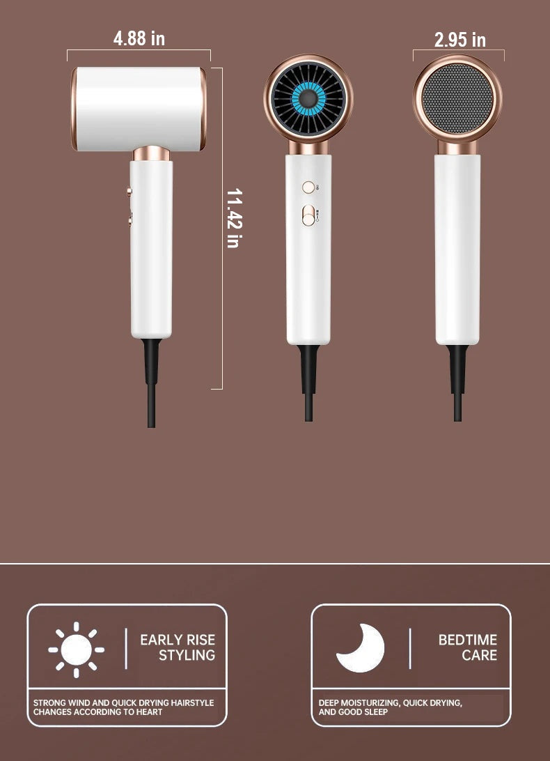 2400W Professional Hair Dryer with Cold & Hot Air - Ionic Technology for Salon-Quality Results - Fast Drying & Frizz Control