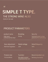 2400W Professional Hair Dryer with Cold & Hot Air - Ionic Technology for Salon-Quality Results - Fast Drying & Frizz Control
