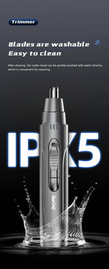 Rechargeable Professional Painless Nose & Ear Hair Trimmer for Men & Women - Precision Grooming Tool