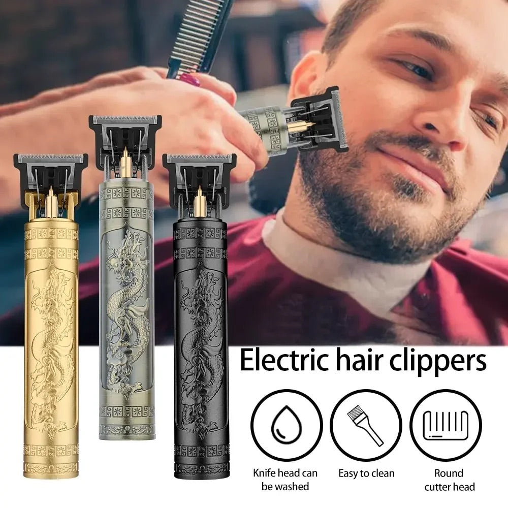 Vintage Style Professional Rechargeable Hair Clipper - Precision Trimming & Grooming Tool