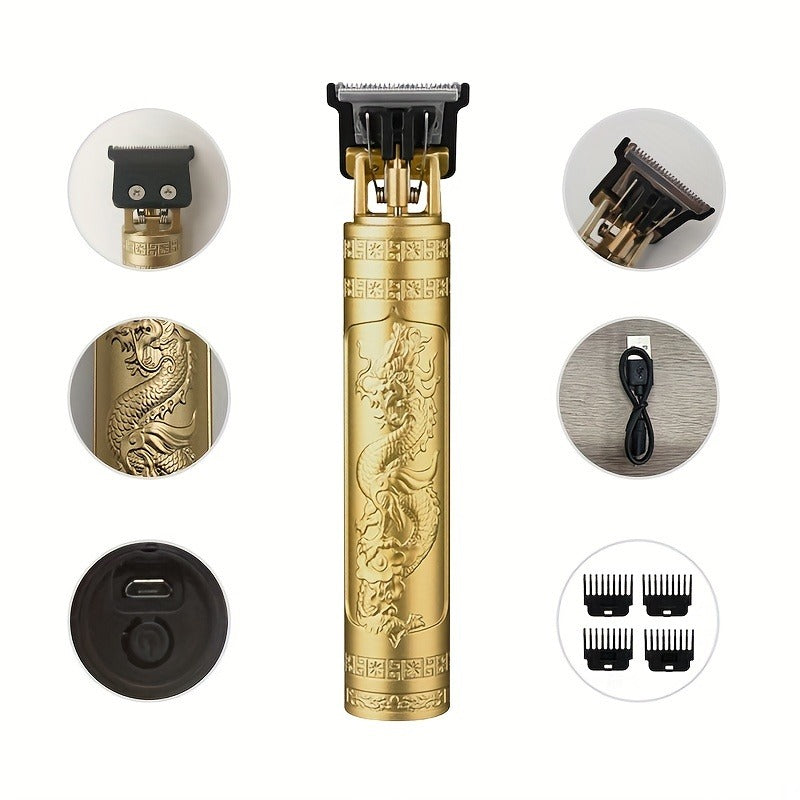 Vintage Style Professional Rechargeable Hair Clipper - Precision Trimming & Grooming Tool