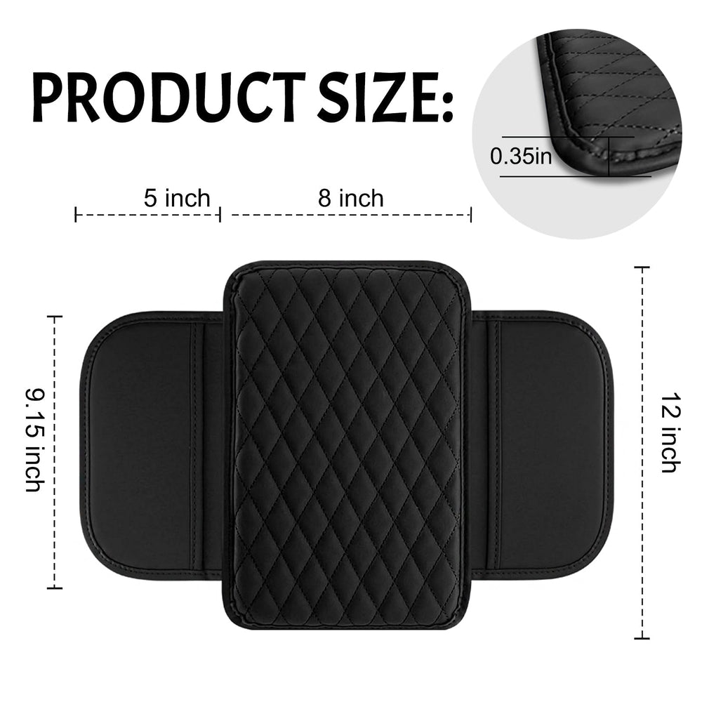 Premium PU Leather Car Armrest Mat - Non-Slip, Durable & Easy to Clean Vehicle Armrest Cover