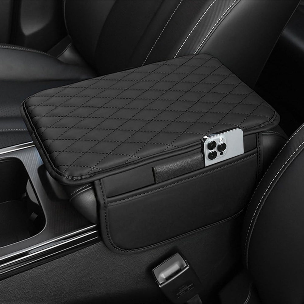 Premium PU Leather Car Armrest Mat - Non-Slip, Durable & Easy to Clean Vehicle Armrest Cover