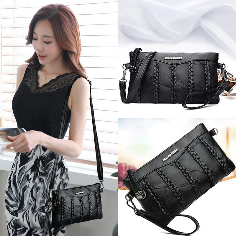 Stylish PU Leather Women's Crossbody Clutch Bag - Spacious Interior for Essentials