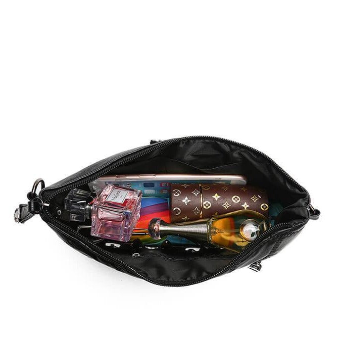 Stylish PU Leather Women's Crossbody Clutch Bag - Spacious Interior for Essentials