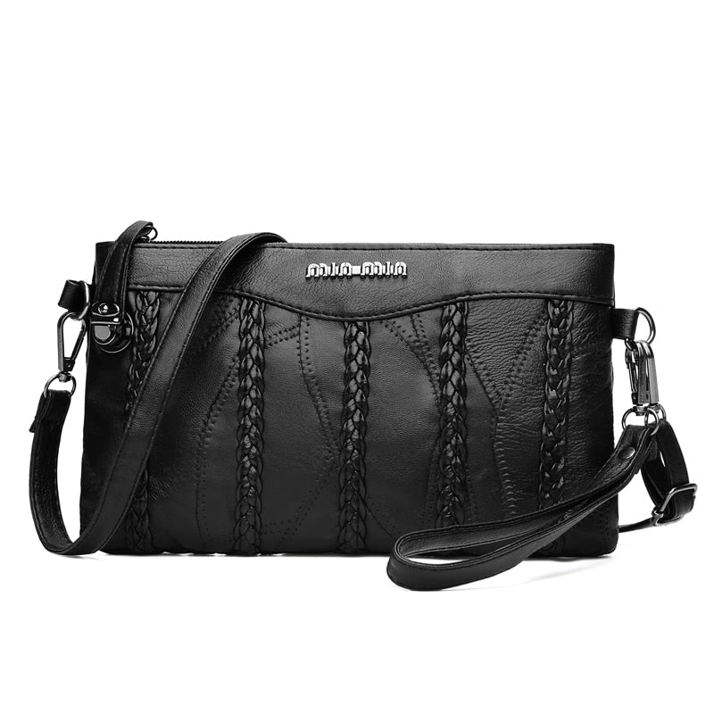 Stylish PU Leather Women's Crossbody Clutch Bag - Spacious Interior for Essentials