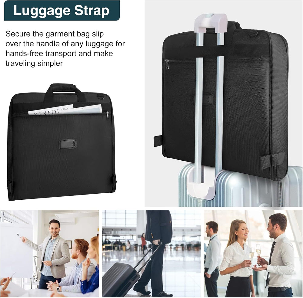 Foldable Waterproof Travel Garment Bag - Compact Carry-On Suit Organizer with Adjustable Strap