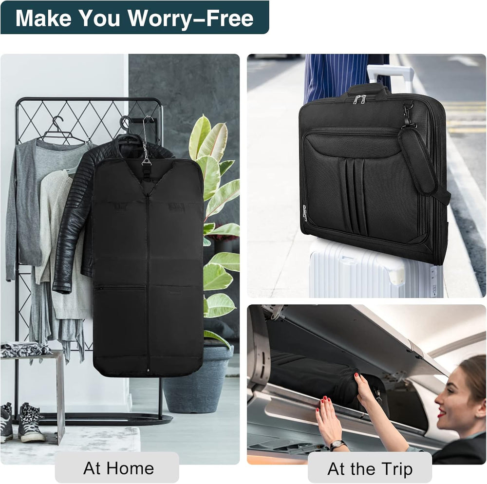 Foldable Waterproof Travel Garment Bag - Compact Carry-On Suit Organizer with Adjustable Strap