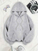 Women's Pullover Fleece Hoodie with Drawstring Hood & Leopard Star Back Design - Cozy & Stylish Sweatshirt
