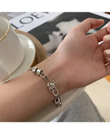 Bold Punk Passion Silver Cuff Bracelet | Stylish Statement Jewelry for Trendsetters