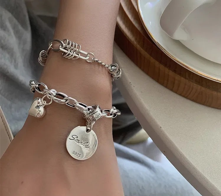 Bold Punk Passion Silver Cuff Bracelet | Stylish Statement Jewelry for Trendsetters