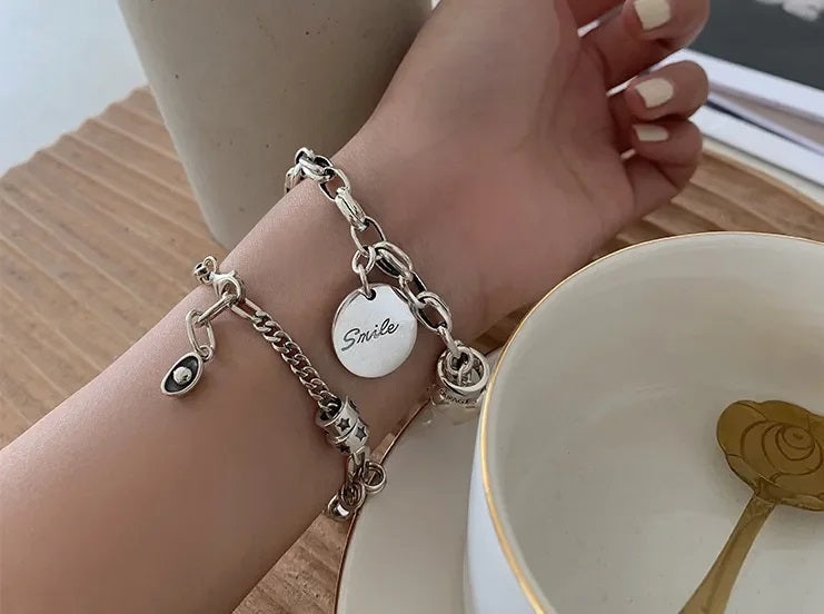 Bold Punk Passion Silver Cuff Bracelet | Stylish Statement Jewelry for Trendsetters