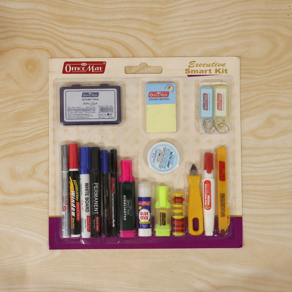 20-Piece Office Stationery Set – Markers, Pens & Adhesive Tools