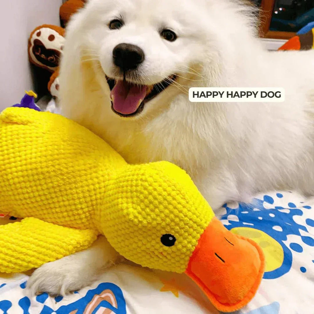Squeaky Duck Dog Toy – Plush Material, Quacking Sound & Interactive Play