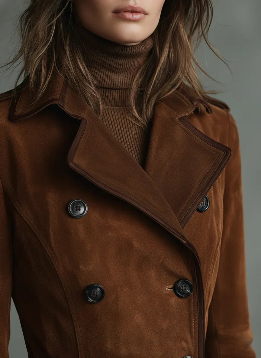 Women's double-breasted coat, view 2