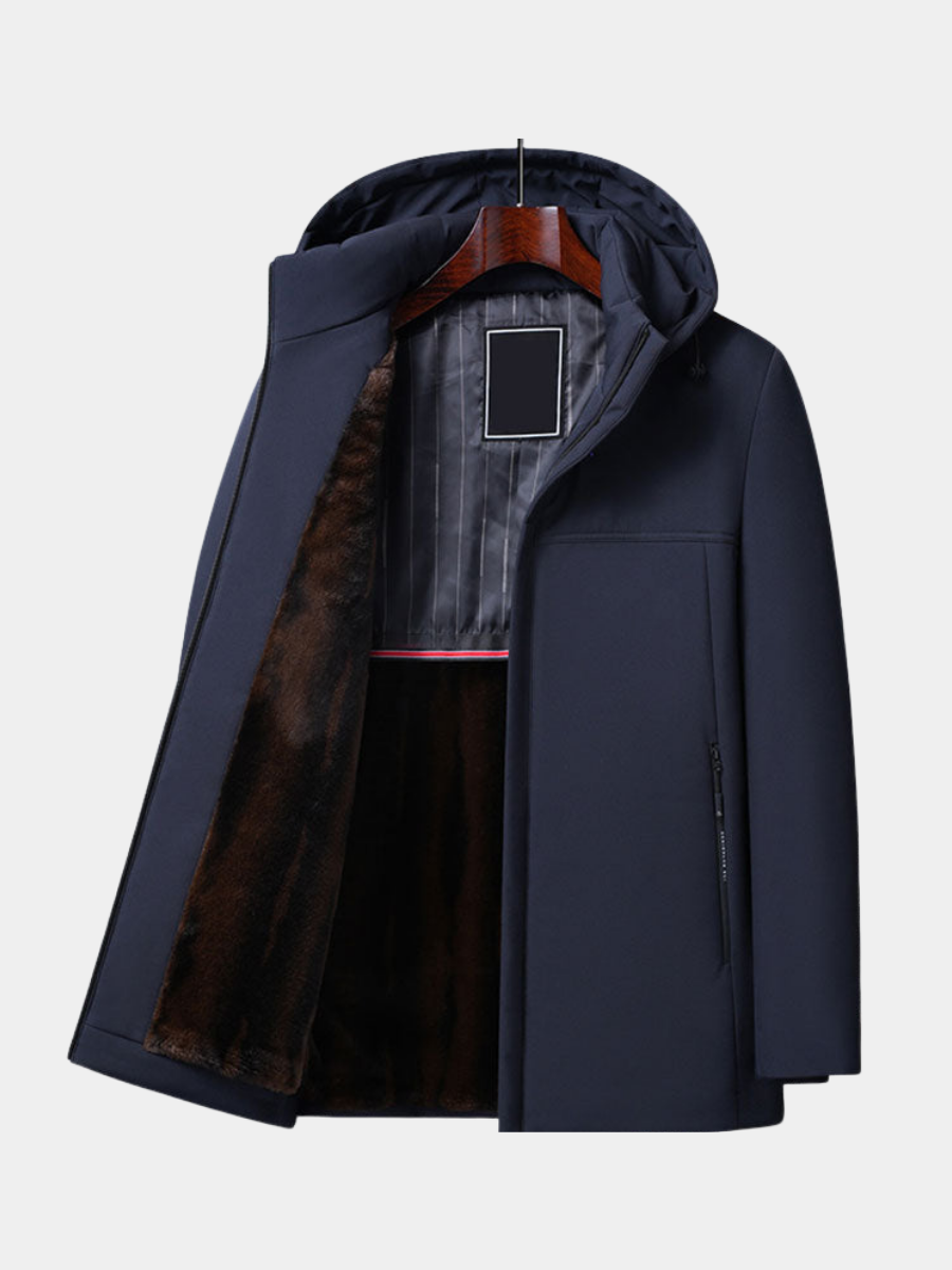 Men's hooded coat, view 1
