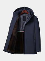 Men's hooded coat, view 1