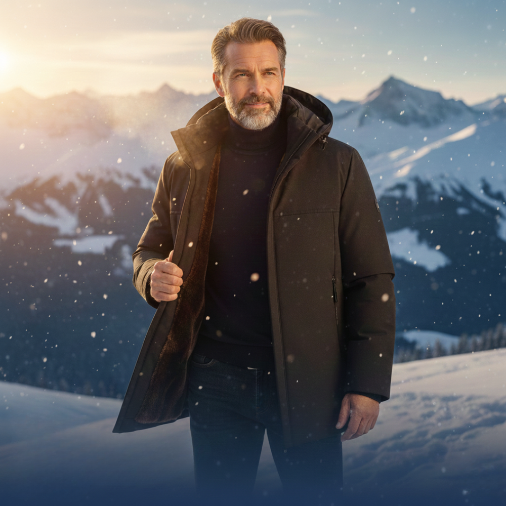 Men's hooded coat, view 4