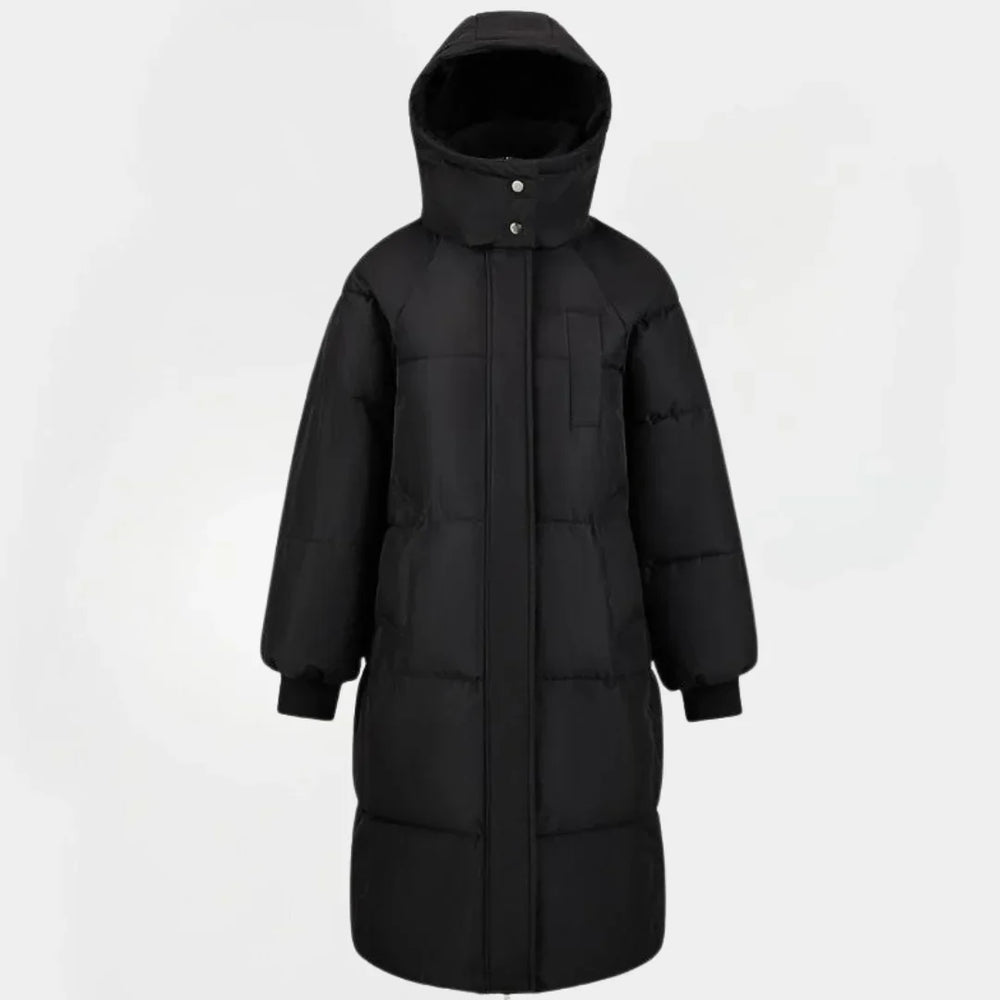 Women's hooded puffer jacket, view 1