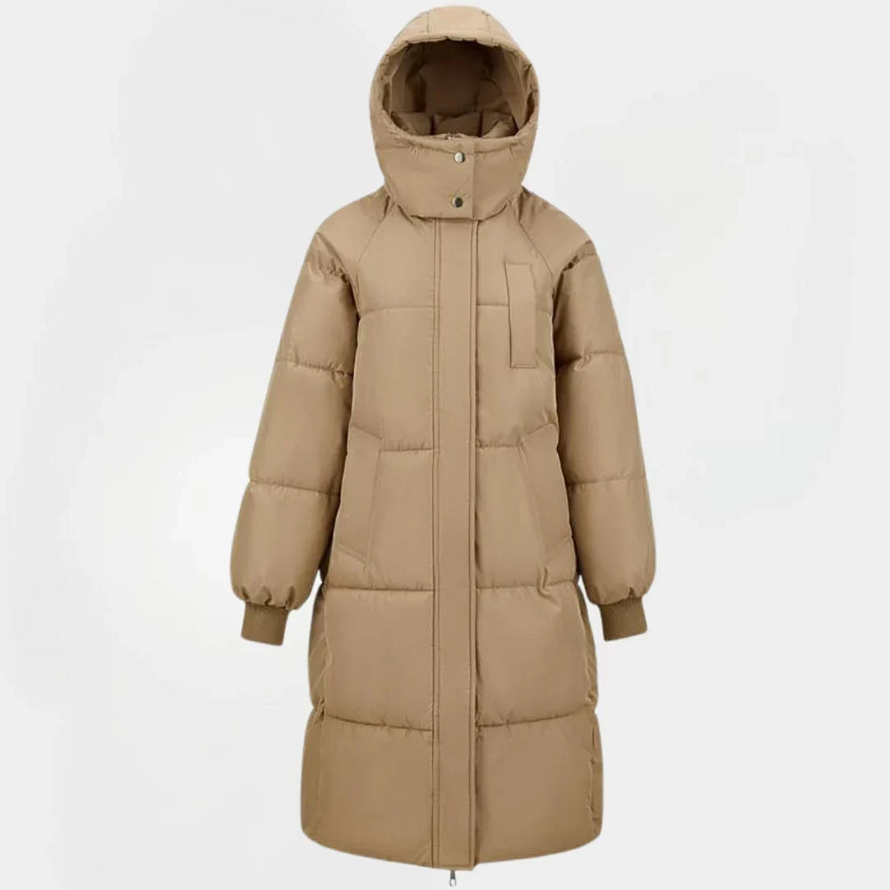 Women's hooded puffer jacket, view 3