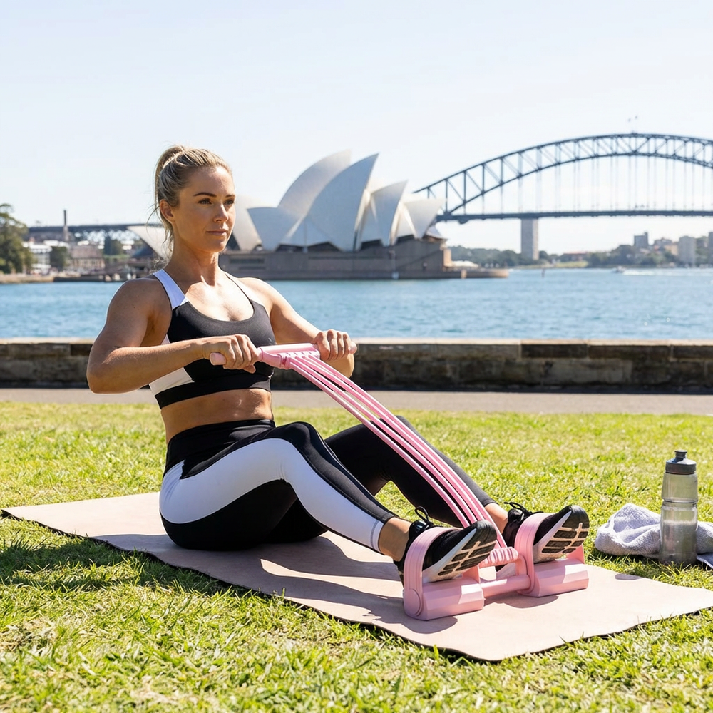 Full-Body Resistance Band with Foot Straps – Portable Home Gym Trainer