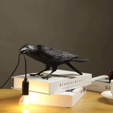 Raven Table Lamp – Artistic Sculpture, E12 Warm Light & Black/White Finish
