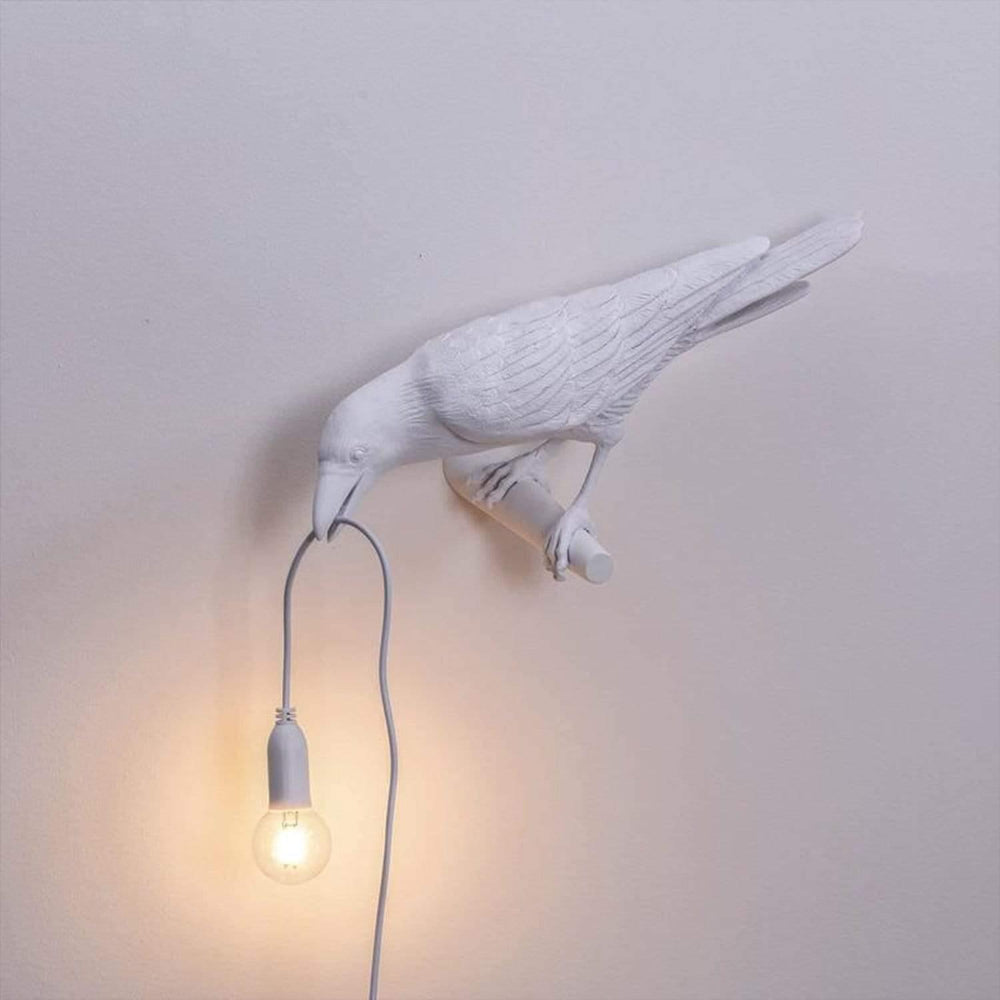 Raven Table Lamp – Artistic Sculpture, E12 Warm Light & Black/White Finish