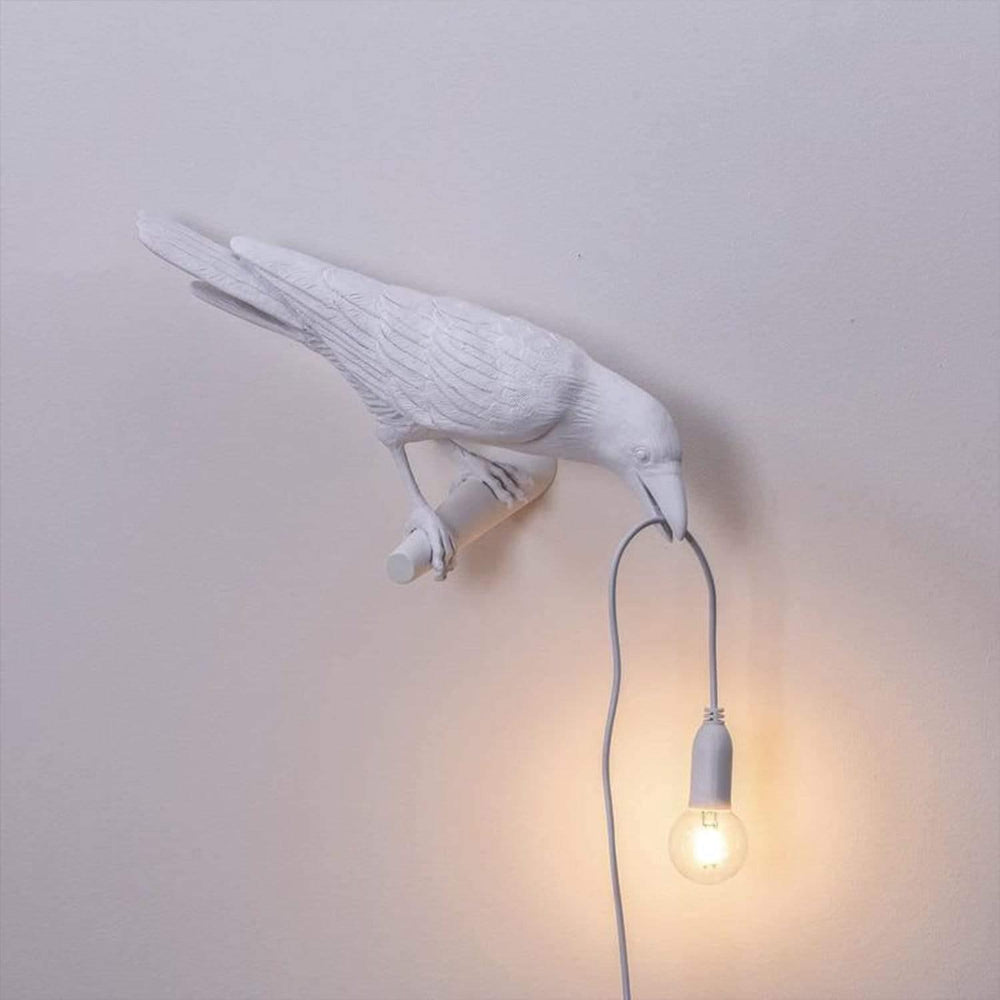 Raven Table Lamp – Artistic Sculpture, E12 Warm Light & Black/White Finish