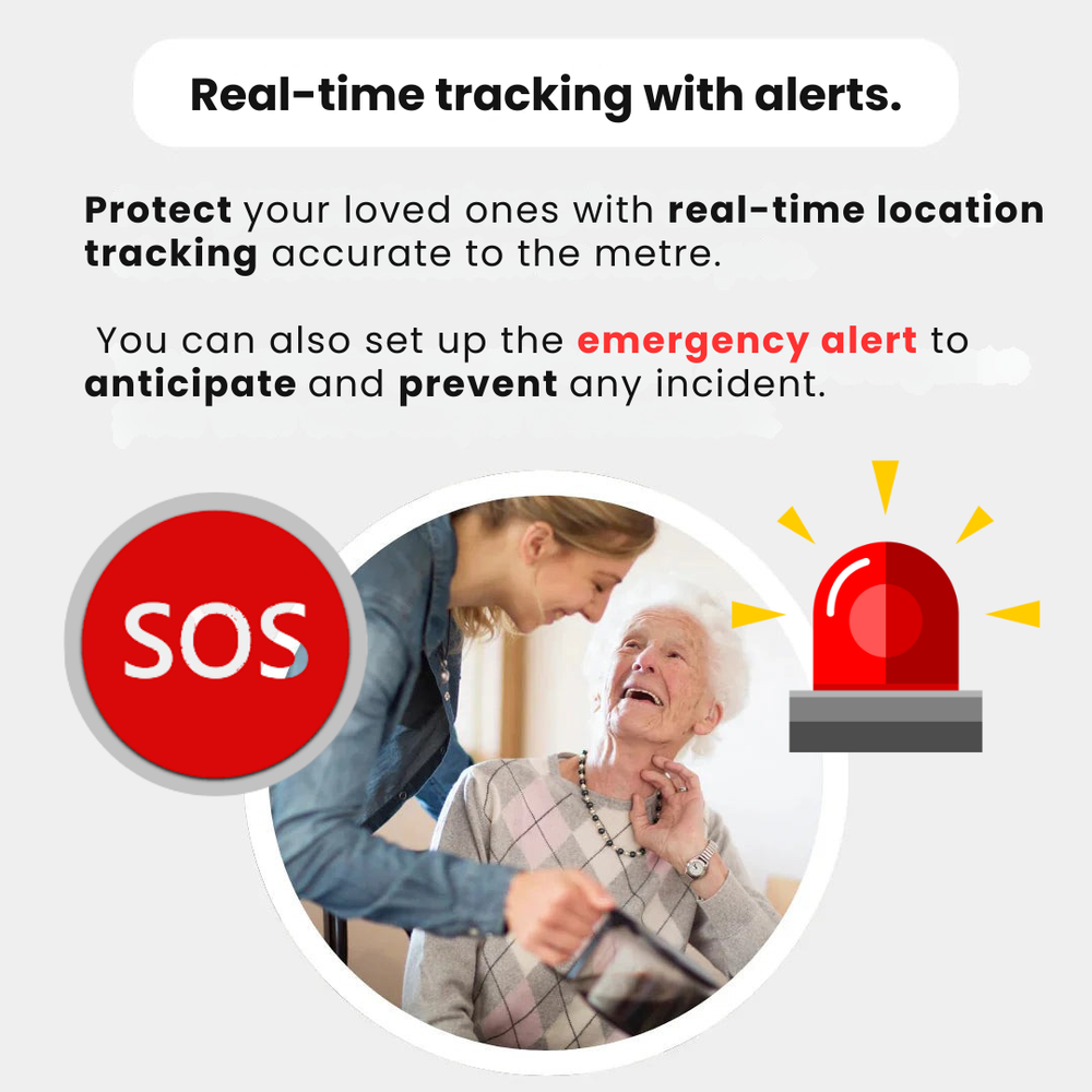 Waterproof Elderly GPS Locator - No Monthly Fees, Real-Time Tracking for Seniors