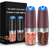 Rechargeable Electric Pepper and Salt Mill Set - GrindMaster Duo with Adjustable Coarseness & LED Light